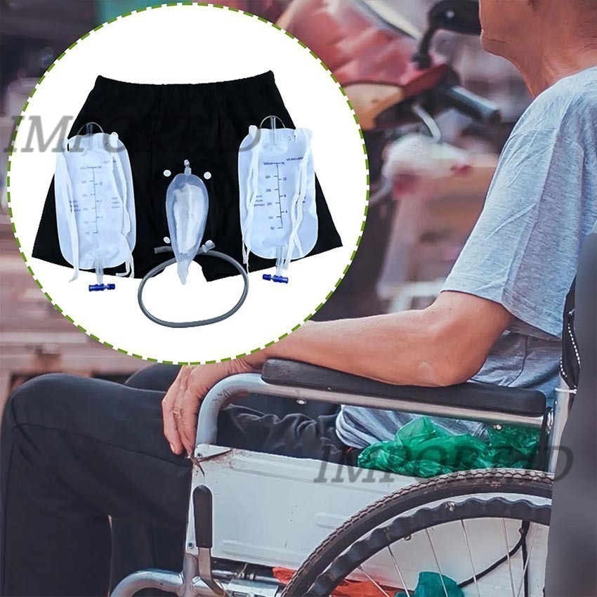 Pria Wanita Urine External Urine Bag Alat Bantu Kantong Kencing Dengan Untuk Pasien Stroke Lumpuh Or