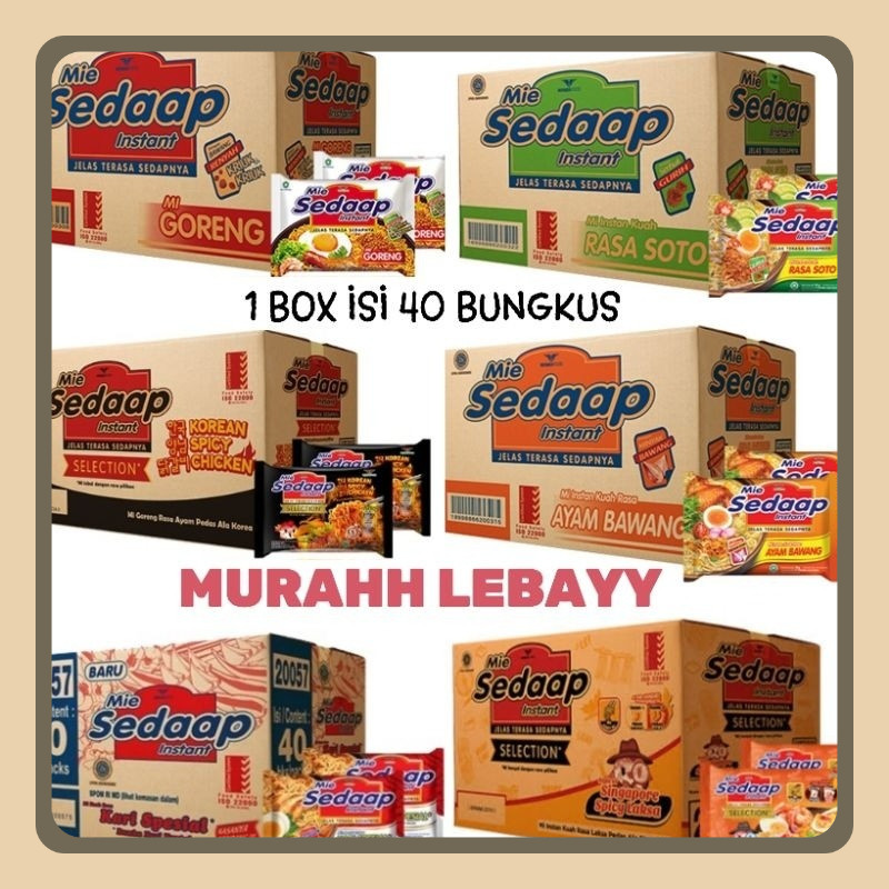 SEDAAP MIE INSTAN 1DUS SEDAP GORENG/INDOMIE GORENG 1(40)/INDOMIE KUAH /INDOMIE JUMBO241DUS