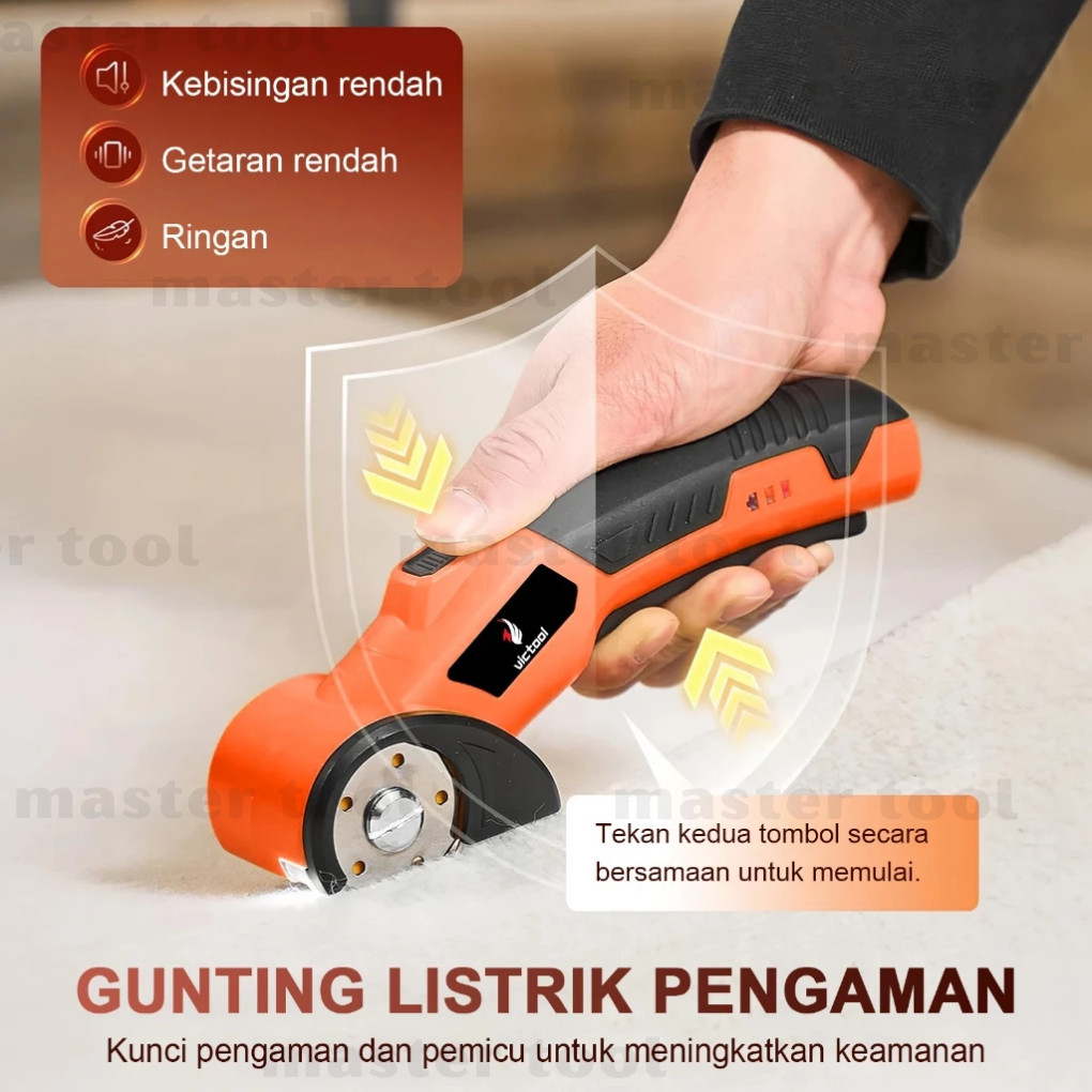 Gunting Listrik Rotari 2000mAh Electric Rotary Fabric Cutter