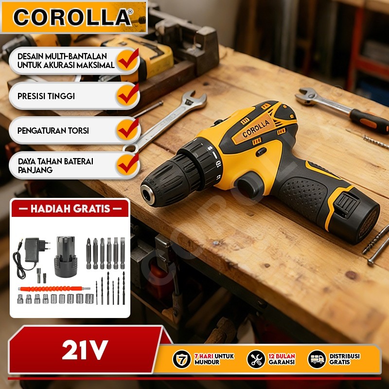 WOKER.ID COROLLA  Mesin Bor Baterai Bor mini Bor portable Bor Portable Obeng listrik Cordless Drill/