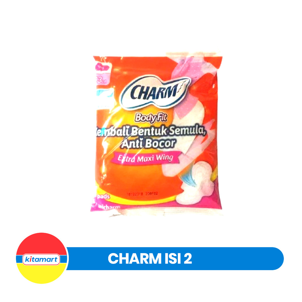 CHARM BODY FIT EXTRA MAXI WING 2 PAD RENTENG SACHET PEMBALUT
