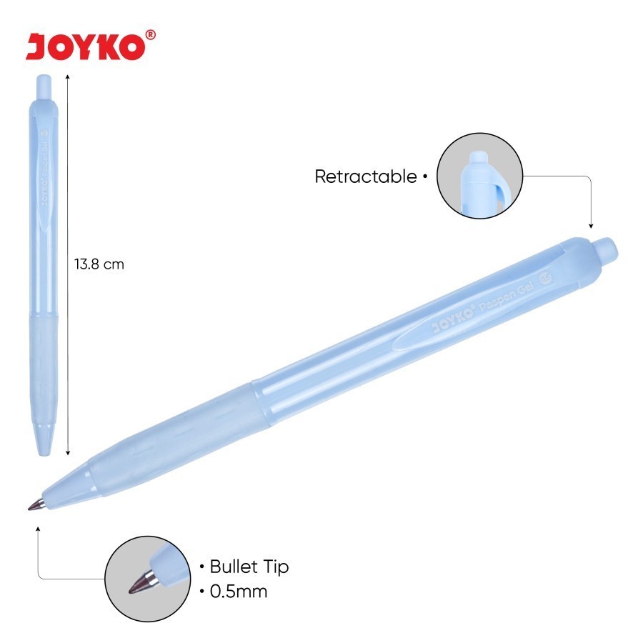 JOYKO Pulpen/ Gel Pen GP-337 Paspen Gel Hitam [ 12PCS ]