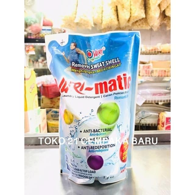 Yuri Matic Cair Sweat Smell Romantic Blue Refill 1.8 KG | Yuri 1.8KG - 1.6 KG