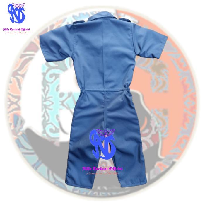 Baju Montir Anak Wearpack Profesi Mekanik Anak Lengan Pendek - S, Abu-abu Terlaris