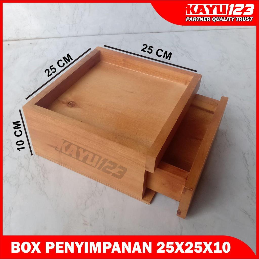 Laci Kayu Penyimpanan Uang Kotak Serbaguna Mahoni Solid - BOX011