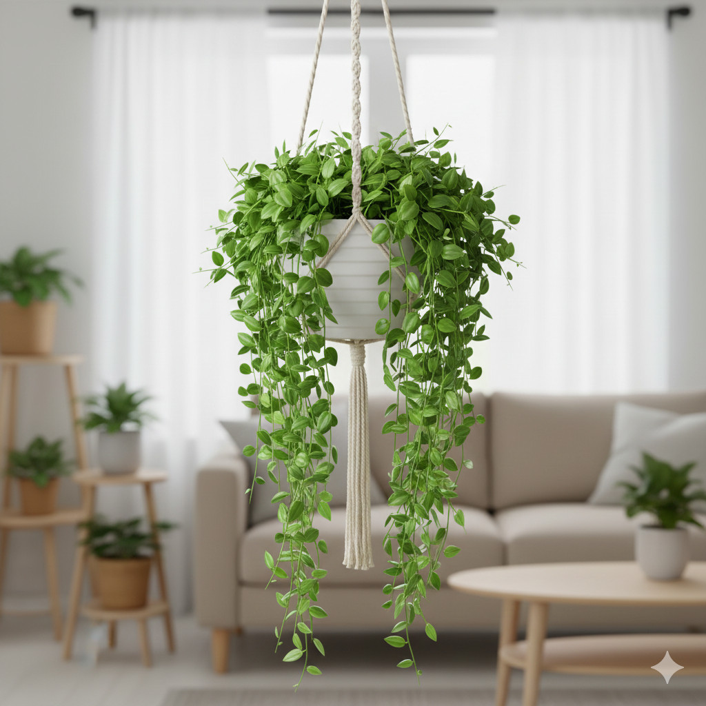 TANAMAN FULLMEDIA Tanaman Hias Gantung Greenfall 'Pilea Depressa'  – Indoor Outdoor, Anti Ribet, Per