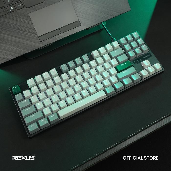 Rexus Heroic KX4 V2 Keyboard Mechanical Gaming Wired TKL Dual Tone Keycaps RGB 17 Lightning Modes - 