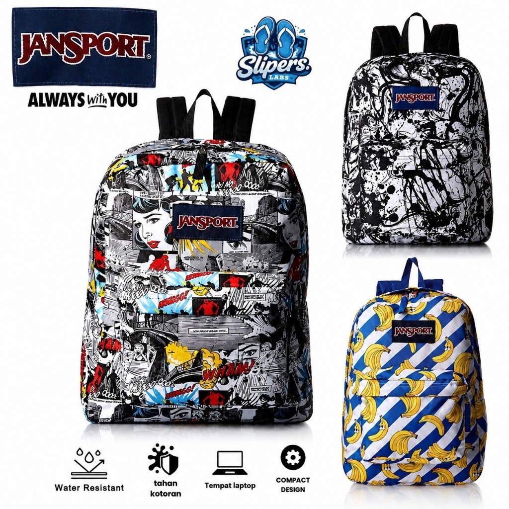 Tas JanSport Original All Motif Ransel Unisex Backpack Sekolah Terviral [ETRNA_BAGS ]