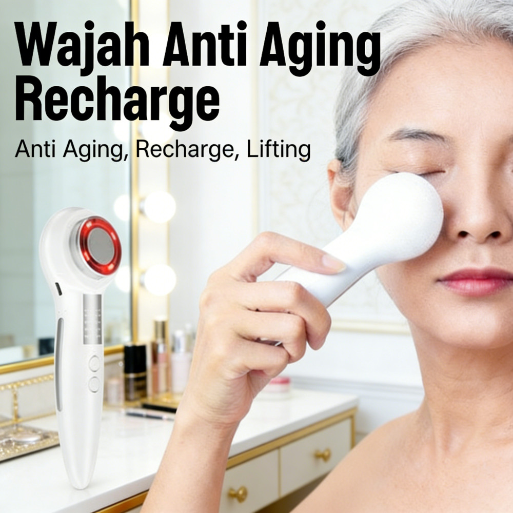 Alat Recharge Anti Aging Wajah Perawatan Wajah Pemijat Setrika-Facial