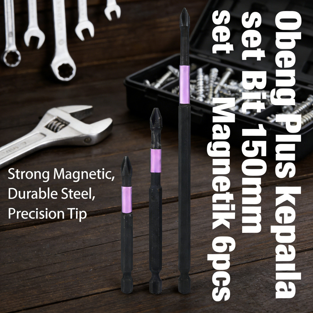 Magnetik Screwdriver Bit 25mm SET 6PCS Mata Bor Obeng Obeng