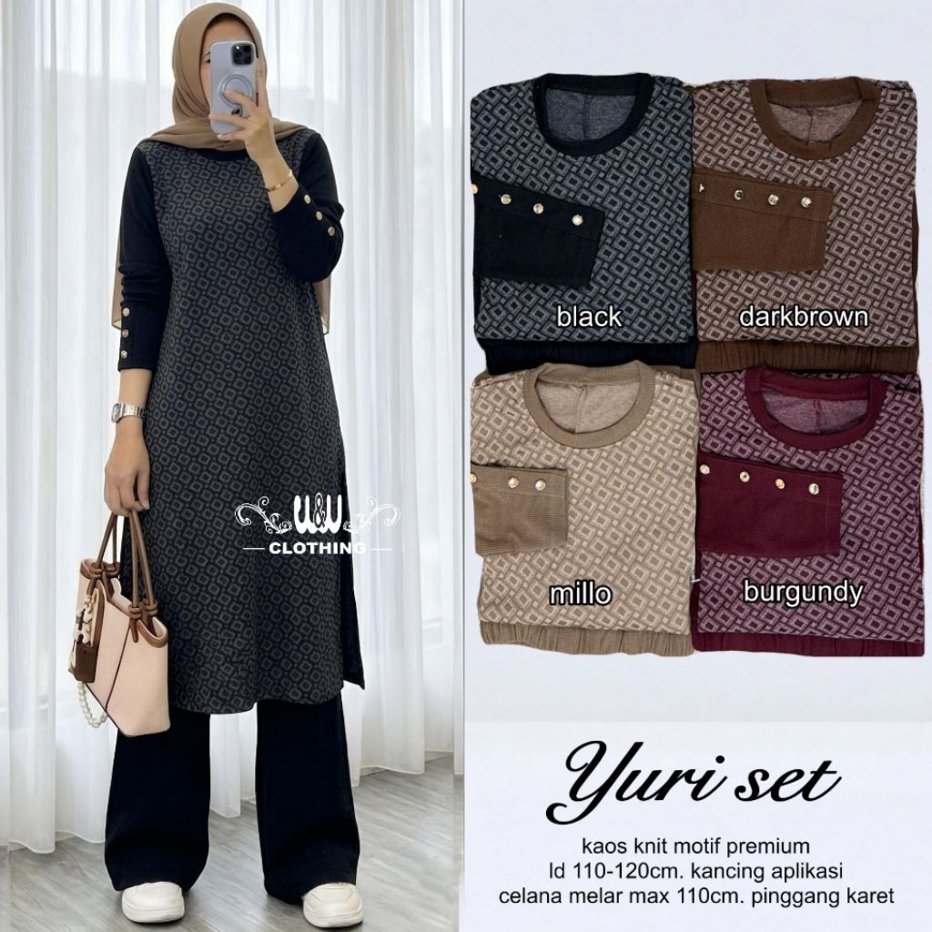 ada grup reseller tanyakan ke admin er elrumi Setelan Wanita Baju Tunik Dan Celana Panjang Yuri Set 