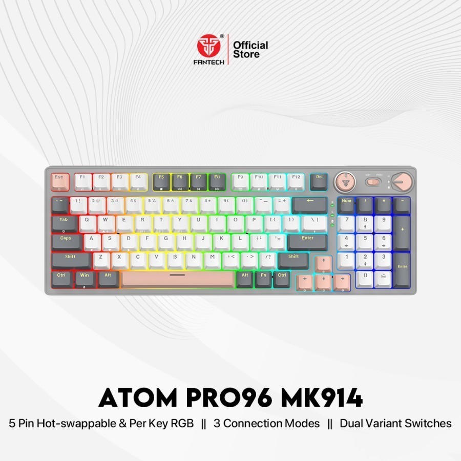 Fantech MK914 Atom96Pro Series Wireless Mechanical Gaming Keyboard Hotswap - Fantech MK914 Atom96 Pr
