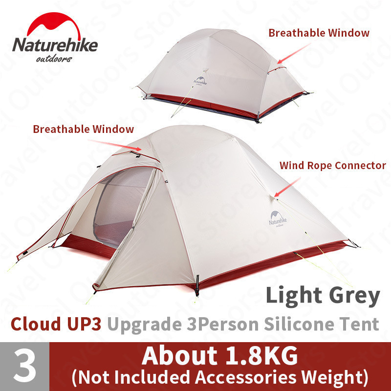 Naturehike Cloud Up 3 Tent Upgrade Outdoor Portable Camping 3 Persons Outdoor Ultralight Hiking Tent