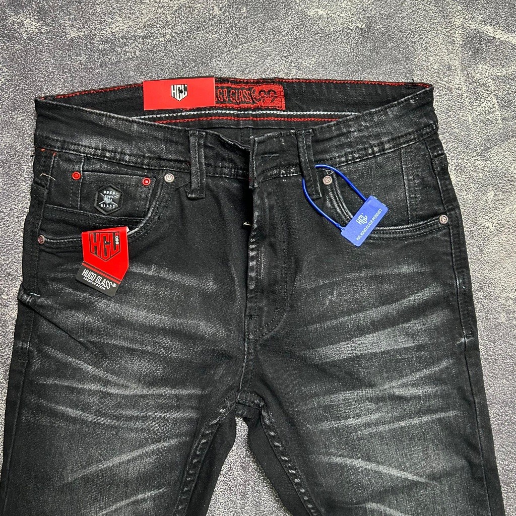 Celana Panjang Jeans Pria Hugo Glass Denim Tebal