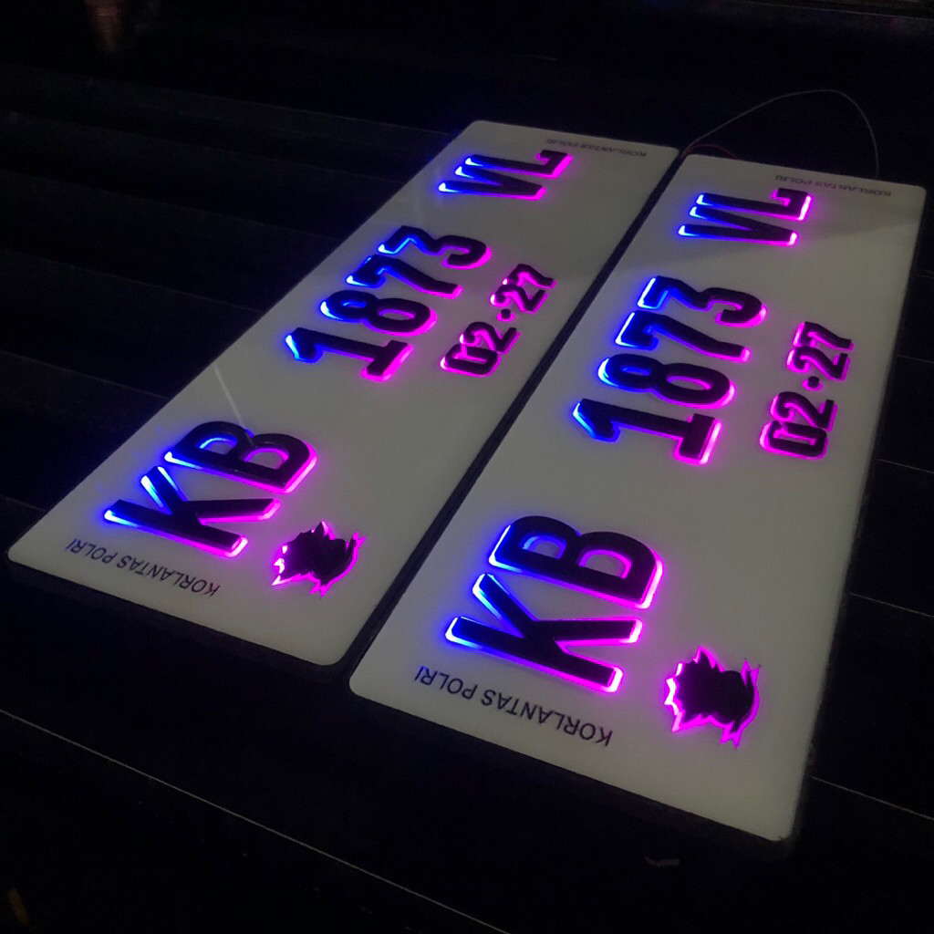 Plat Nomor Mobil Timbul Led / Plat nomor mobil