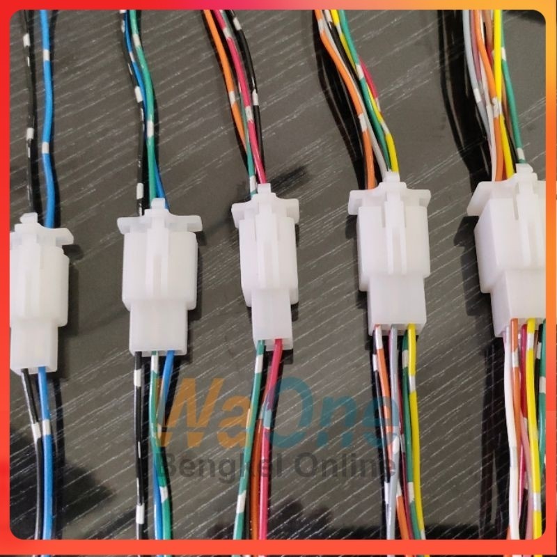 Socket Konektor Kecil 2 3 4 6 9 Pin Sepasang Soket Plus Kabel Motor ok