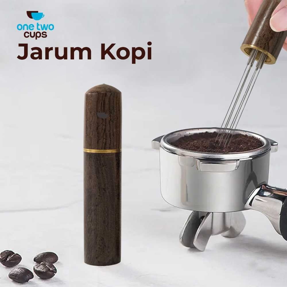 One Two Cups Jarum Kopi WDT Tool Espresso Needle Nedle Distribution Tool 82mm Brown Dark Brown  jaru