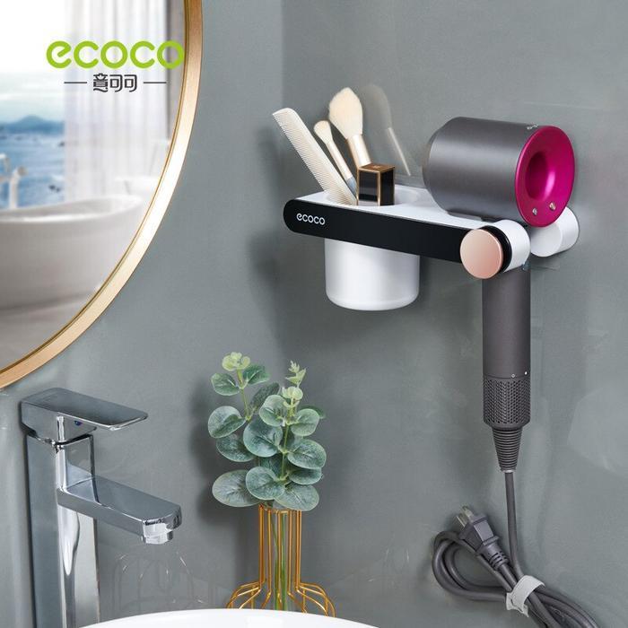 Wr. Kita  ECOCO Simple Hair Dryer Stand - Rak Gantungan Hair Dryer Pengering Rambut Holder Tempat Si