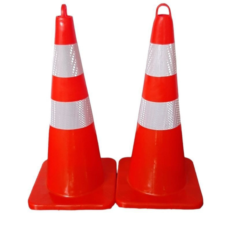 Traffic Cone Kerucut Lalu Lintas 70cm Karet Lentur