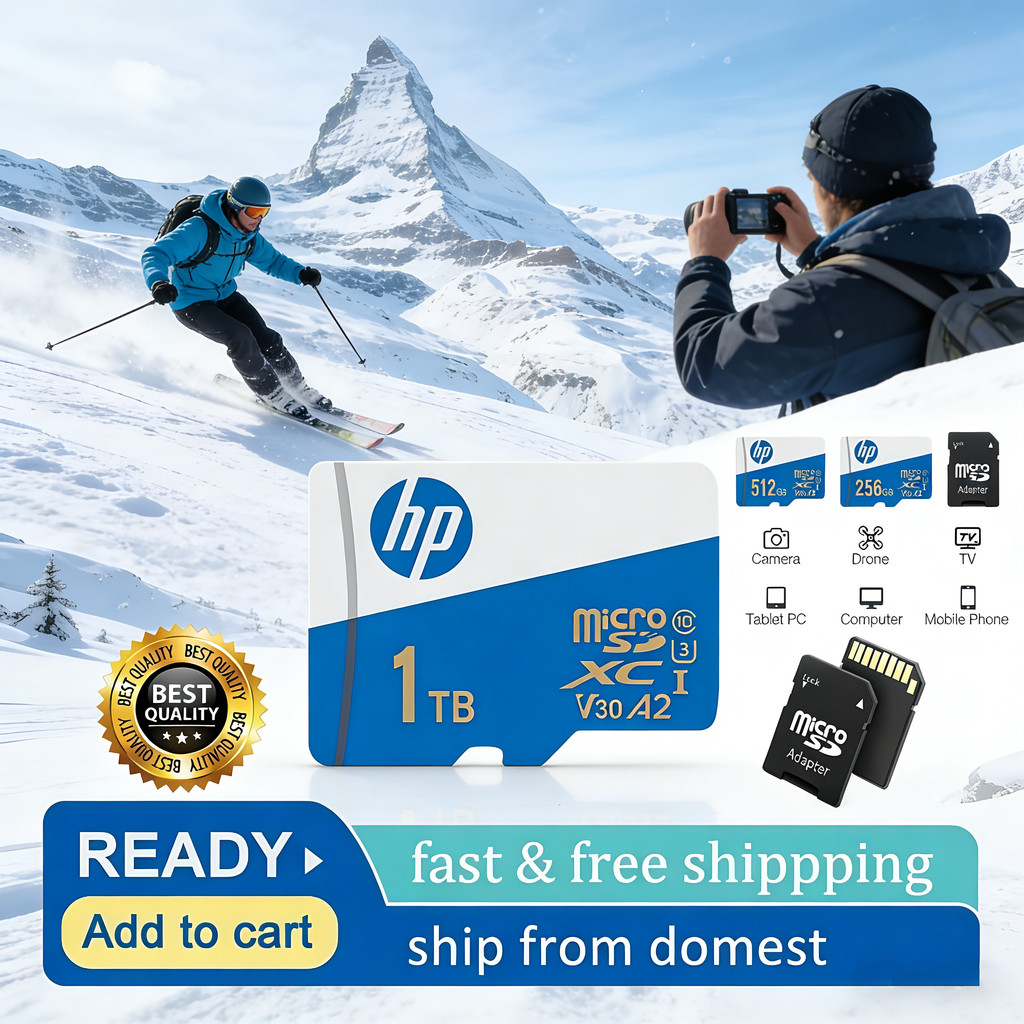 1024GB HP Micro SD Memory Card 1024GB/512GB/256GB/128GB/64GB/32GB Klas 10 High Speed TF Flash Card, 