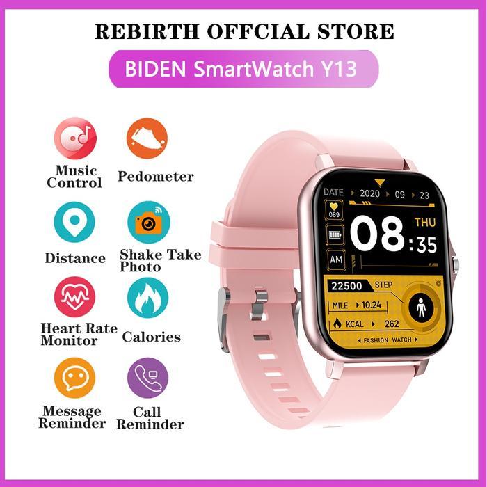 BIDEN SmartWatch Y13 Wanita/Pria Remote Camera Music Call Reminder Jam - pink [terlaris]