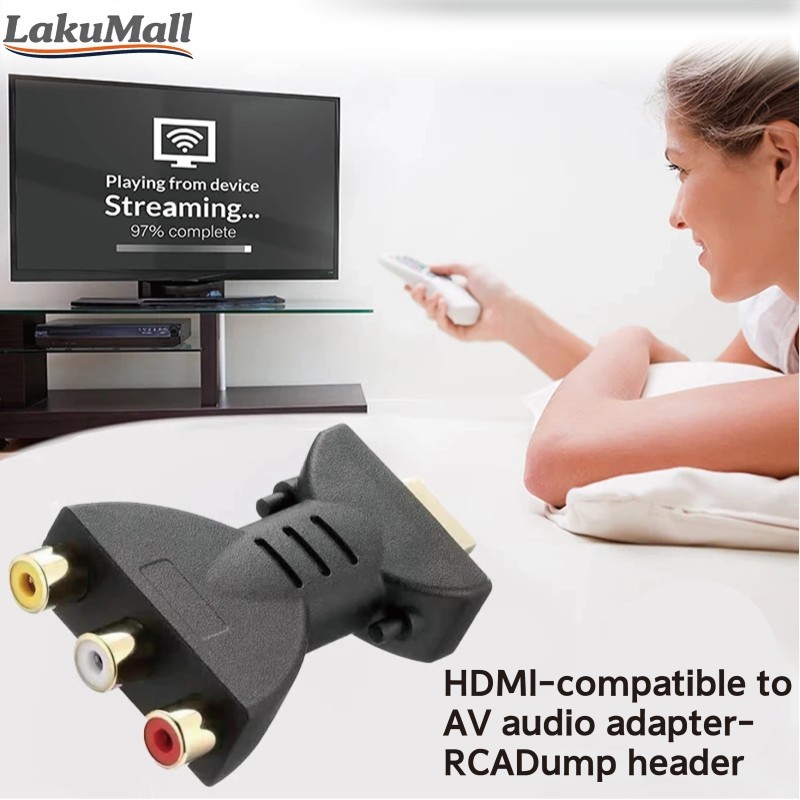 Konverter HDMI To AV Full HD 1080P Port 3RCA Audio Video Output Gambar Jernih Untuk TV Analog Mini A