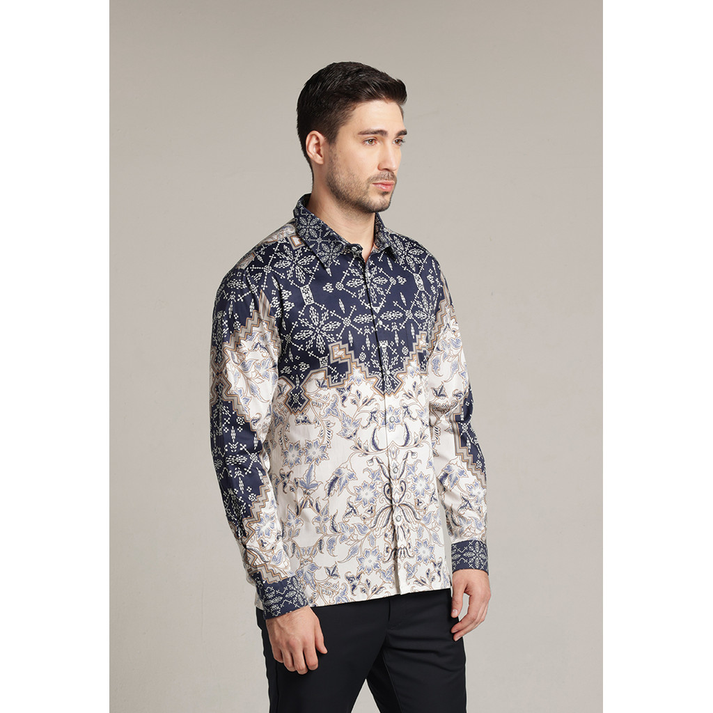 Big Promo Moc - Kemeja Batik Pria Lengan Panjang Bhaskara - Beige