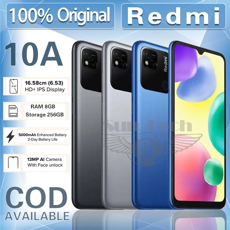 Hp Xiaomi Redmi 10a Ram 6/64GB 13+2MP 5000 mAh Murah Baru segel Fullset Garansi 1 Tahun