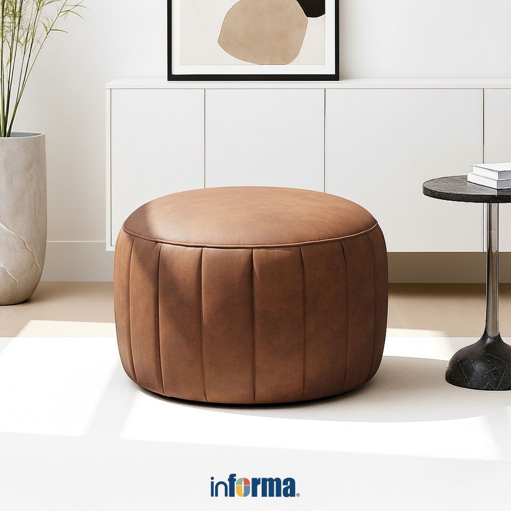 Informa Nordia Doria Bangku Ottoman Fabric - Cokelat Preson Camel Tempat Duduk Serbaguna Bangku Mult