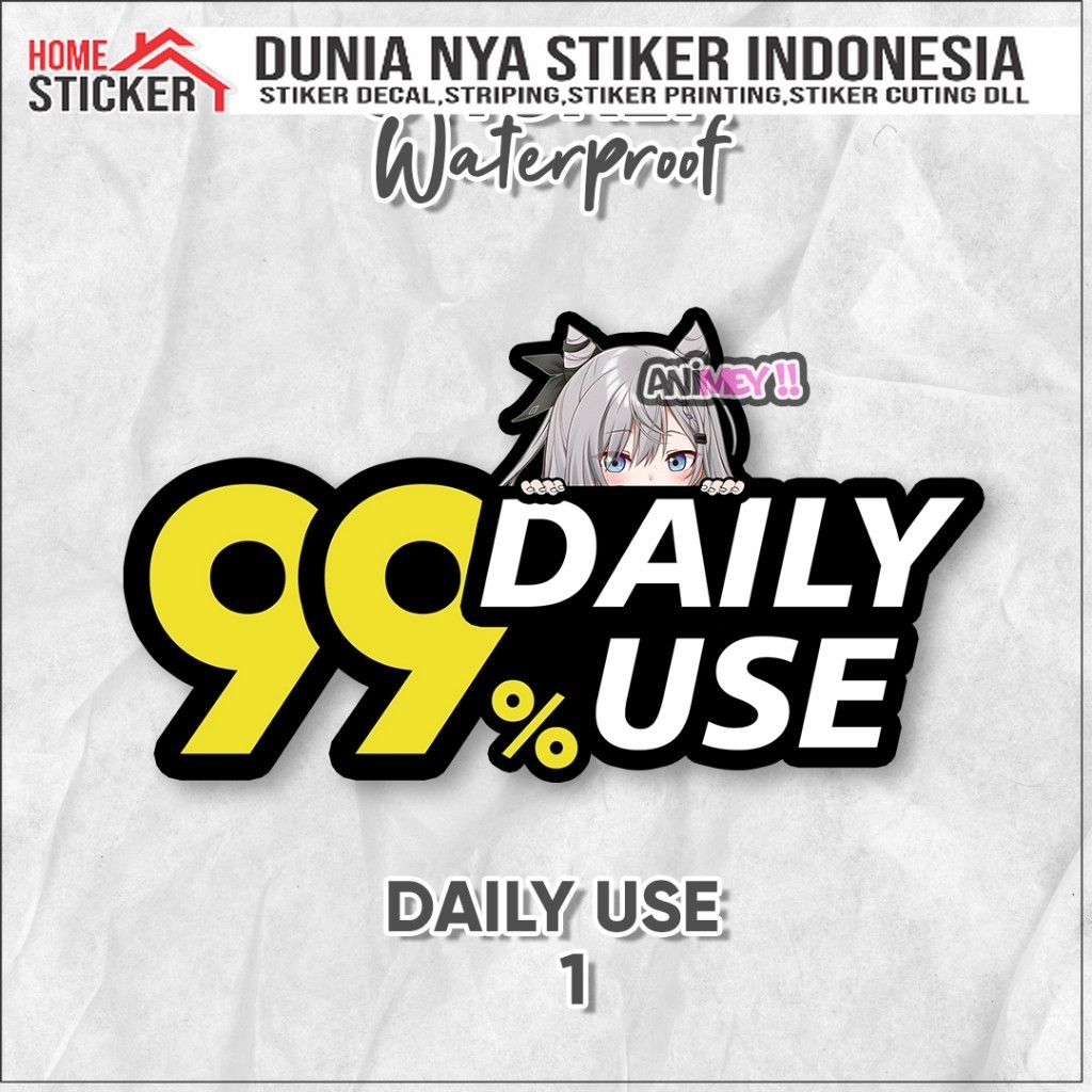 Stiker 99 DAILY USE Anime / StickerAnime Waterproof Anti Air