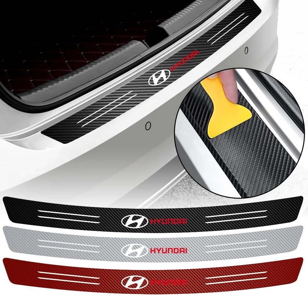 Car Rear Bumper Trunk Carbon Fiber Protective Sticker Anti-scratch Protective Film For Hyundai I10 I