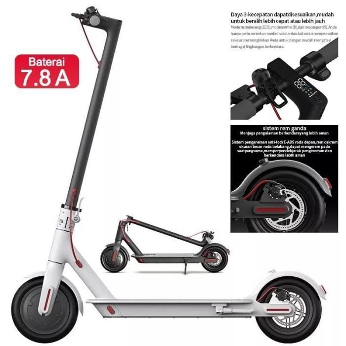 Skuter Listrik Roda 10 Inch Ban Angin - Putih
