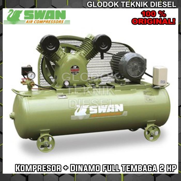 Swan Kompresor Angin 2 HP + Dinamo FULL TEMBAGA 3 HP PK Komplit ORI - Unloading