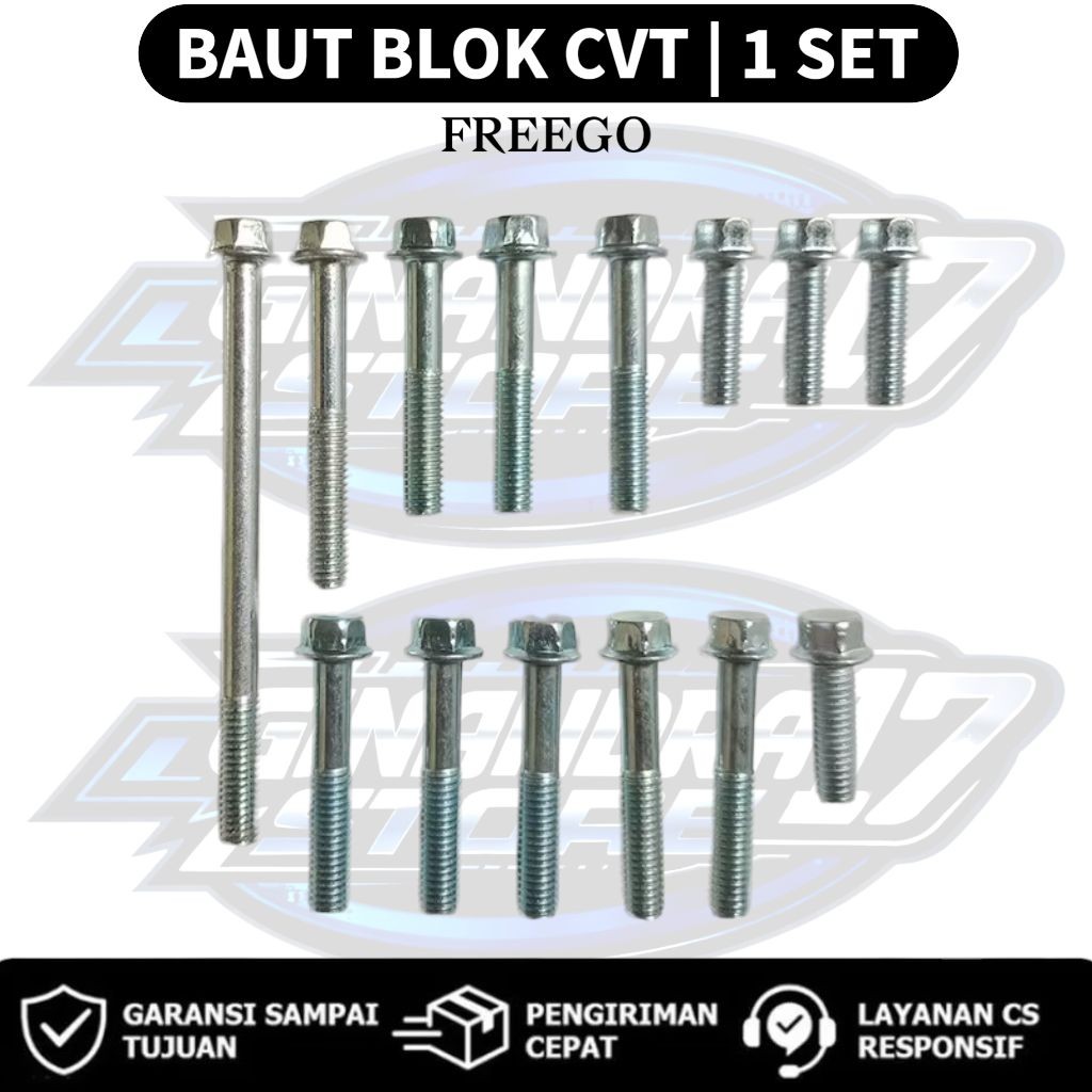 Baut Blok CVT 1 SET Yamaha FREEGO / Baut Blok CVT 1SET Motor Freego
