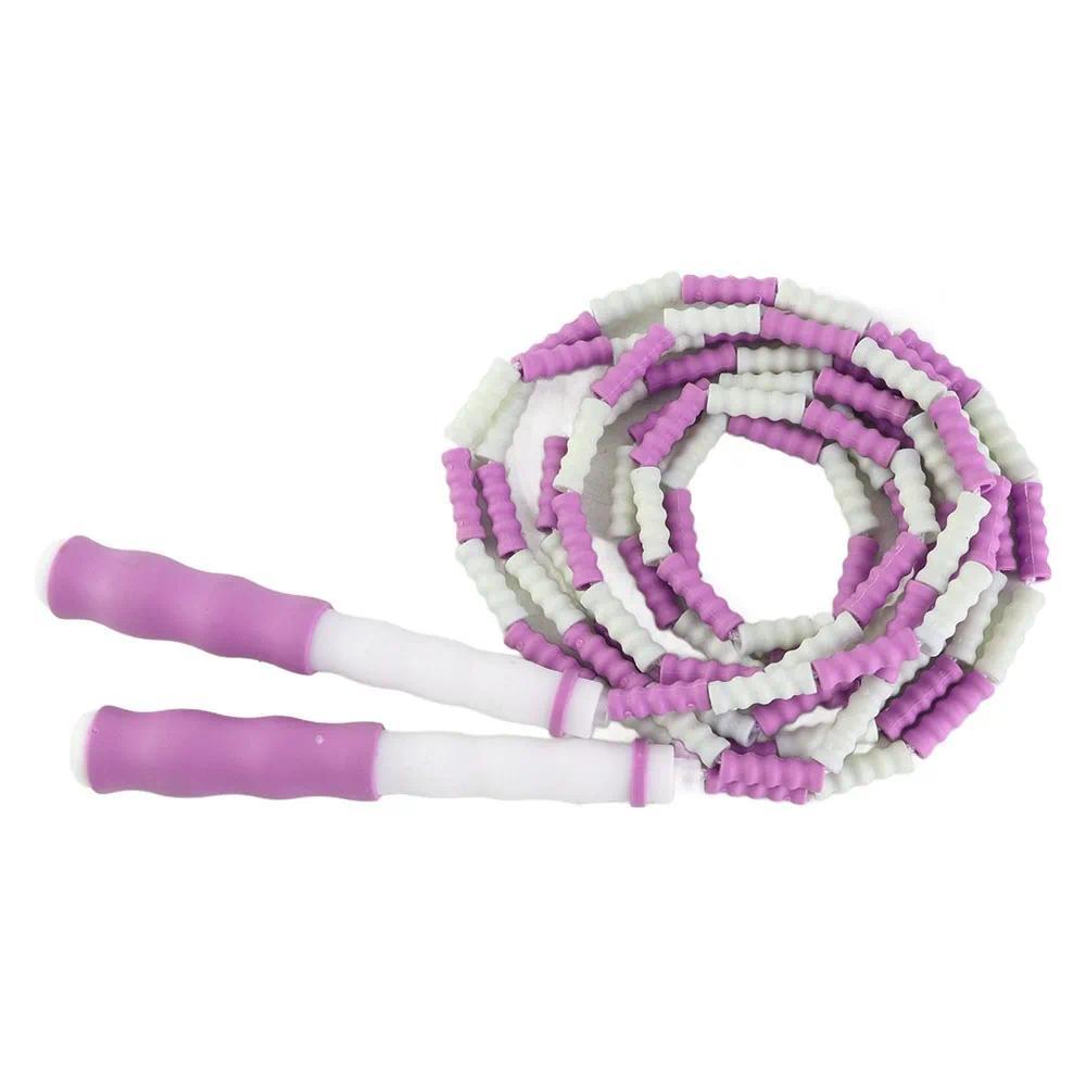Rope Skipping PP Plastic Segmented Jumping Rope Soft Beaded Anti-Slip Handle Beaded Jump Rope Skippi