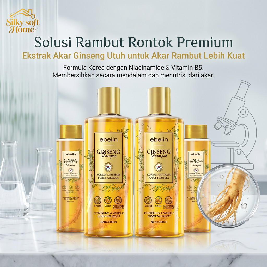 Paket Shampo 2x300ml + 2x120ml | Stok Bulanan untuk Keluarga