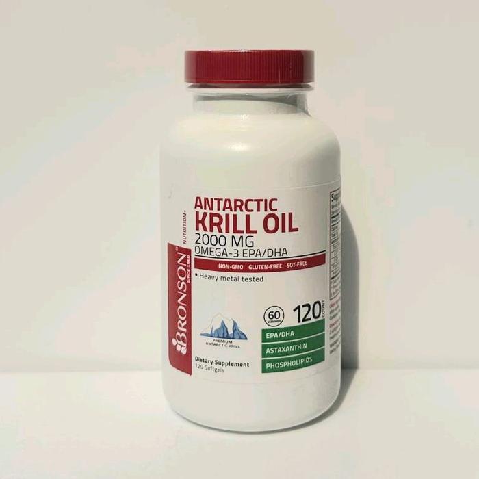 Bronson Antarctic Krill Oil 1000mg, 2000mg Omega-3 EPA DHA