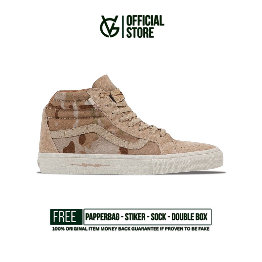 Sepatu Sneakers Vans Sk8 Hi Notchback Defcon Multicam Jungle Brown Original Authentic Unisex