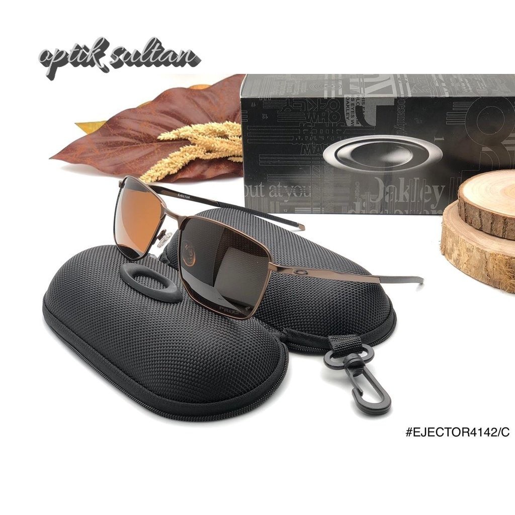 KACAMATA FASHION KEREN PRIA OAKLEY EJEKTOR 4142 FRAME TITANIUM PREMIUM LENSA POLARIZED ANTI SILAU BA