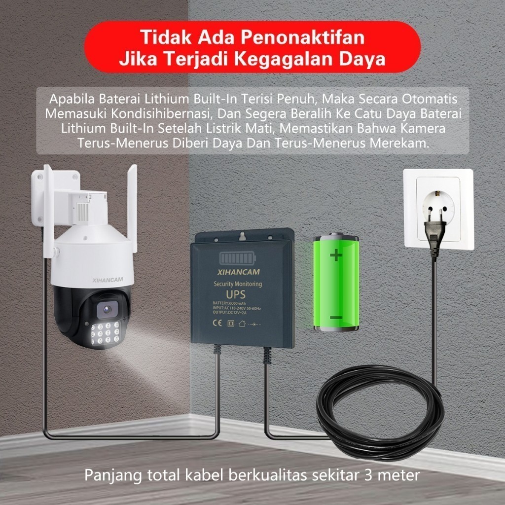 Dc COD UPS Mini 12V Adaptor Power DC Mini UPS CCTV Untuk Router Wifi Modem Wifi Cadangan Baterai 2V6