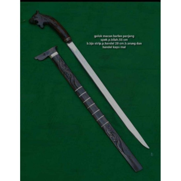 (COD) Promo barlen gobang Berkualitas Perkakas Koleksi RF golok macan panjang asli 82cm termurah bis