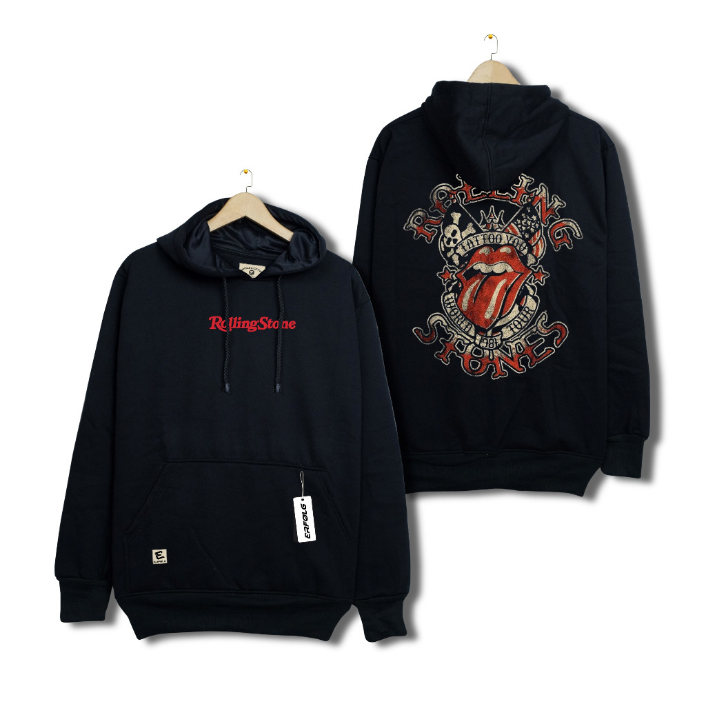 Hedent inv. Hoodie Pria Keren Sweater Rolling Stones Band Musik Metal Rock Klassik Authentic Ukuran 