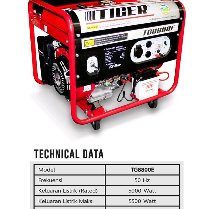 Genset Tiger 5500 watt Bensin Tiger TG 8800E Tiger TG 8800E