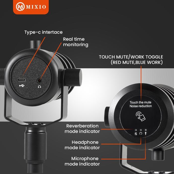 MIXIO TL-H1 Condenser Microphone USB Type-C with RGB Streaming &Gaming