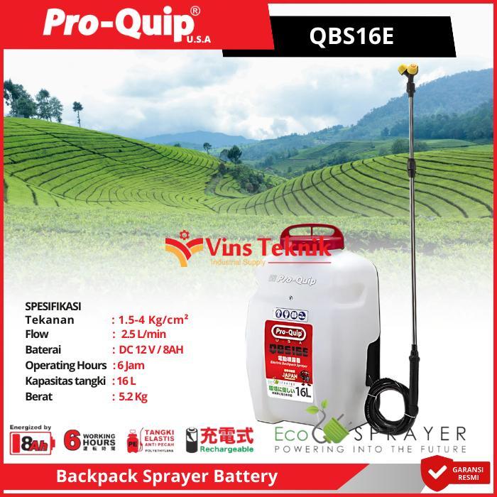 ProQuip QBS16E Mesin Penyemprot Hama Elektrik Sprayer Gendong Backpack Sprayer Battery 16L QBS 16 E