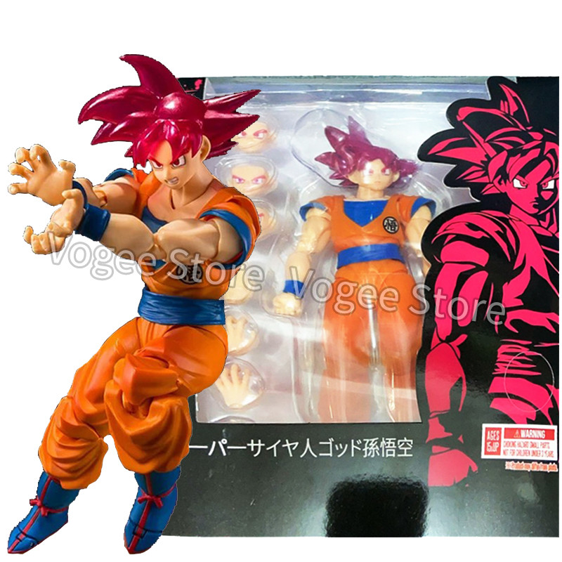 Dragon Ball Shf Super Saiyan God Red Son Goku Action Figure PVC Movable Goku Black Anime Figures Col