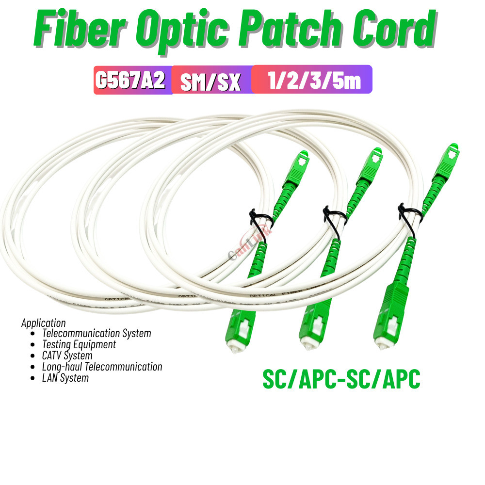 10pcs SC/APC-SC/APC Optic Path Cord Single Mode G657A2 Simplex 2.0/3.0mm White LSZH Jacket Jumper Op