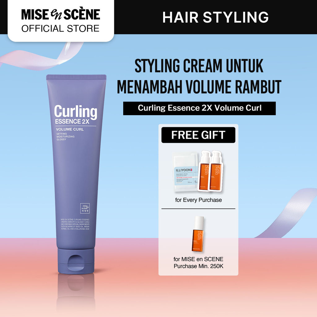 mise en scene Curling Essence 2X Volume Curl 150ml - Krim Rambut dengan Tekstur Ringan Untuk Styling