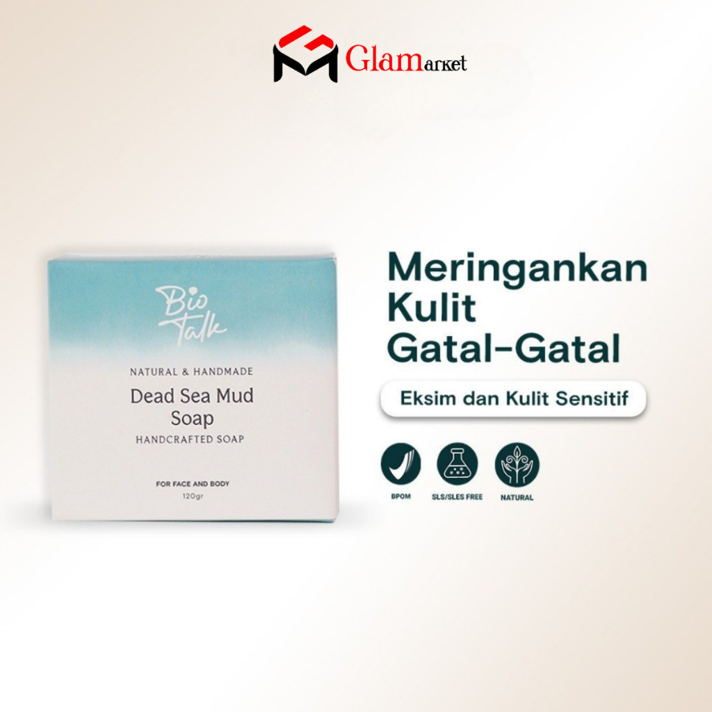 BIOTALK Dead Sea Mud Soap - Sabun Mandi Lumpur Laut Mati - Natural Handmade - untuk Gatal-gatal