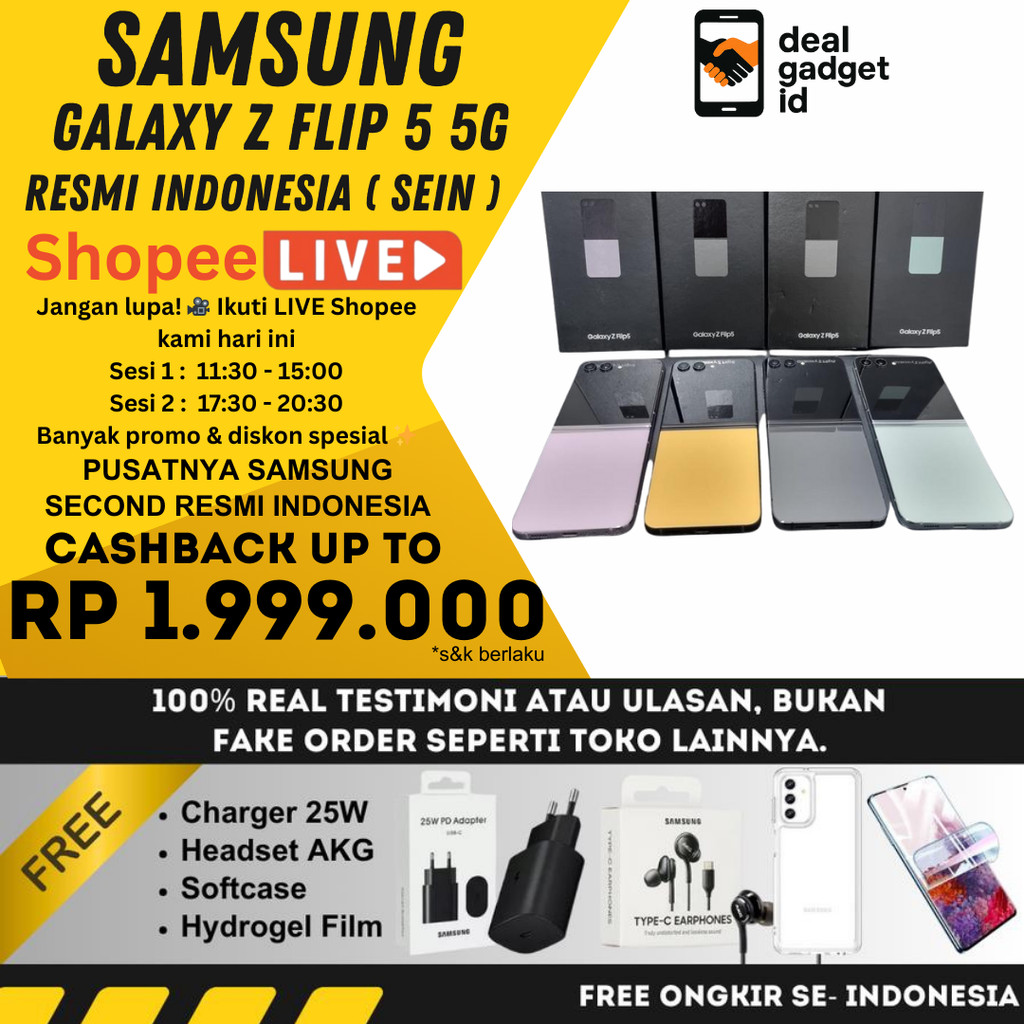 SEIN Samsung Galaxy Z Flip 5 512GB 256GB Second Fullset Original